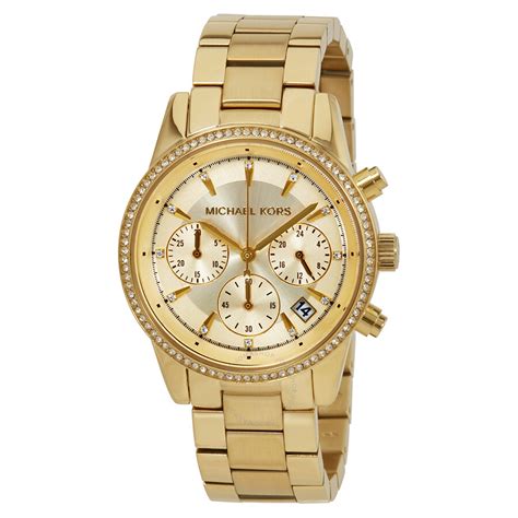 michael kors mk6356 ritz jak dzialaja tarcze|Michael Kors Ritz Chronograph Gold.